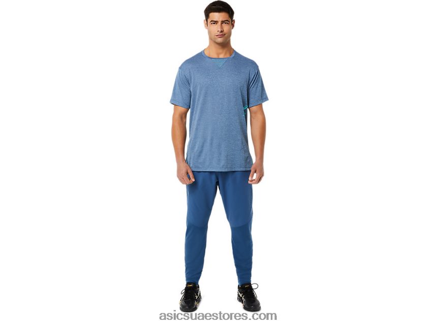 Asics هيذر القرش الكبير قميص جاكار أكتيبريز للرجال بأكمام قصيرة 2N24DJ1514