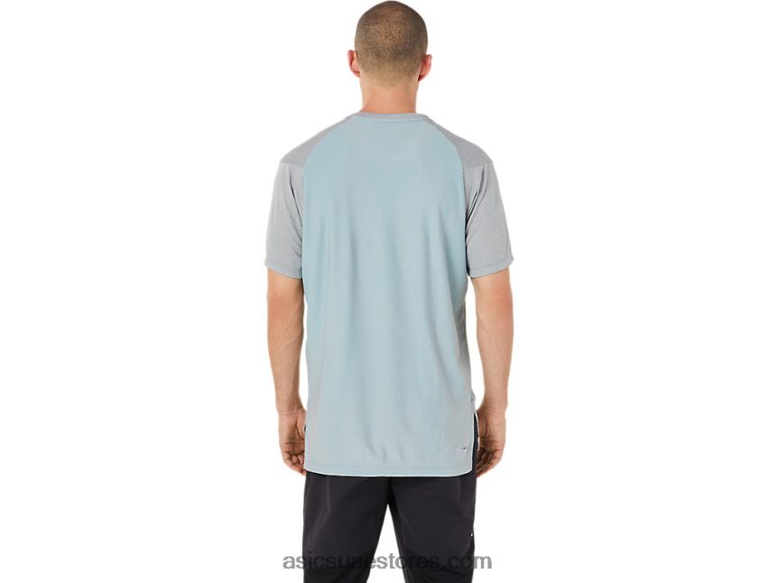 Asics هيذر الصخر الصخري قميص جاكار أكتيبريز للرجال بأكمام قصيرة 2N24DJ1515