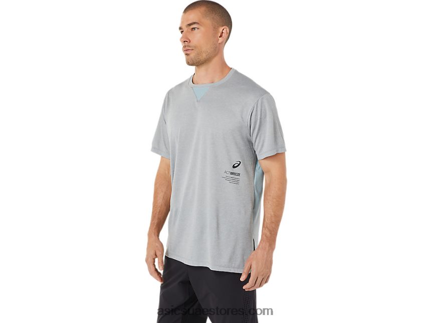 Asics هيذر الصخر الصخري قميص جاكار أكتيبريز للرجال بأكمام قصيرة 2N24DJ1515