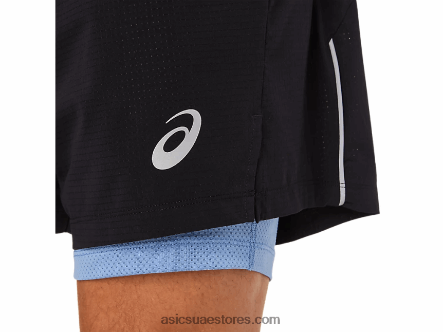 Asics أداء وئام أسود / أزرق فوجيتريل قصير للرجال 2N24DJ1524