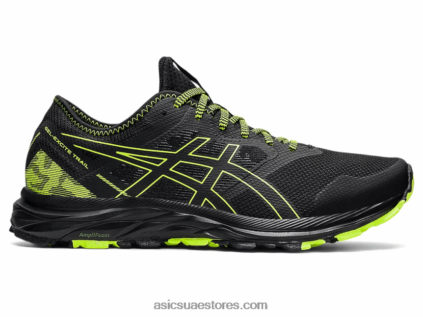 Asics أسود / أخضر خطر درب جل مثير 2N24DJ1582