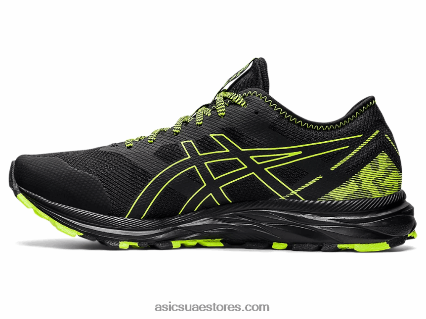 Asics أسود / أخضر خطر درب جل مثير 2N24DJ1582