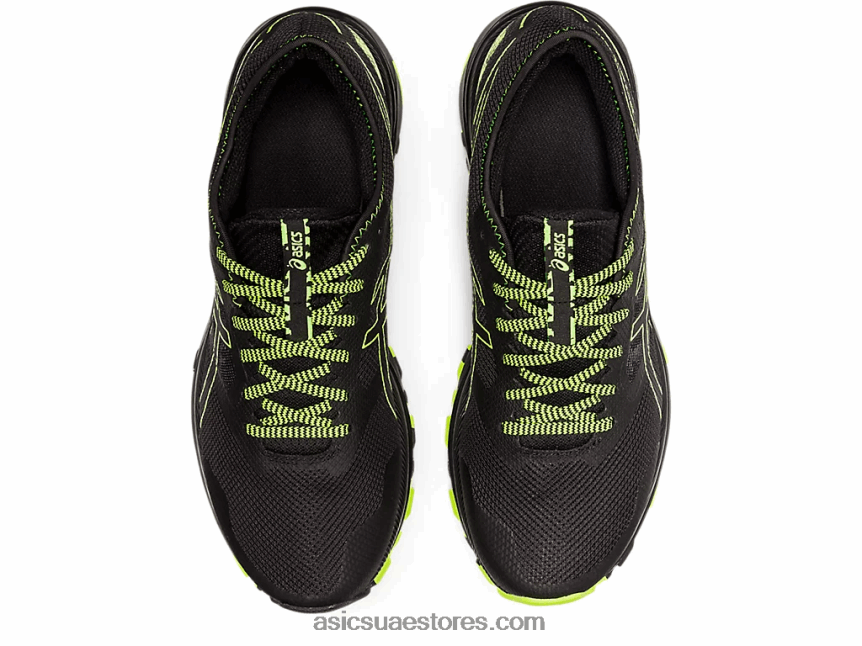 Asics أسود / أخضر خطر درب جل مثير 2N24DJ1582