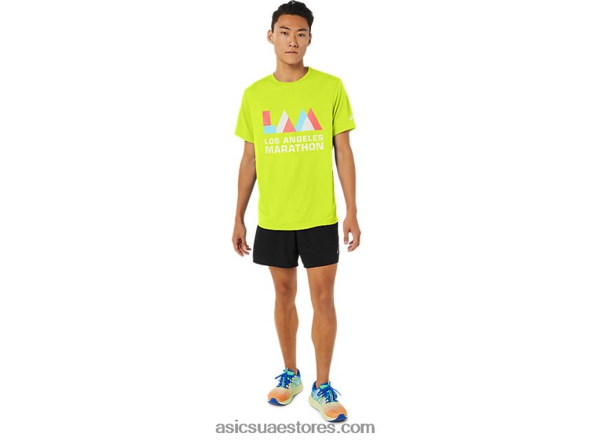 Asics السلامة الصفراء لا ماراثون للرجال بأكمام قصيرة 2N24DJ1625