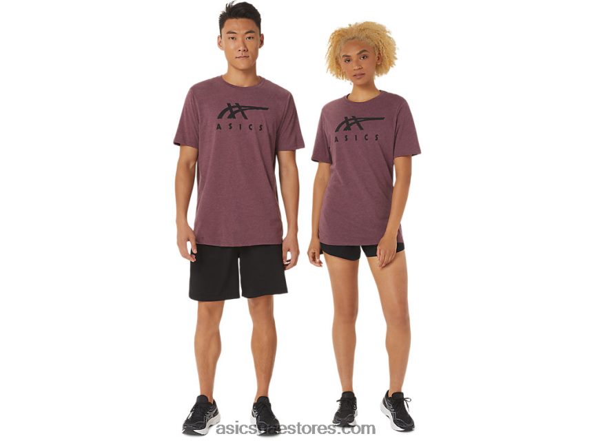 Asics هيذر المريخ العميق كم قصير شريطية 2N24DJ1643