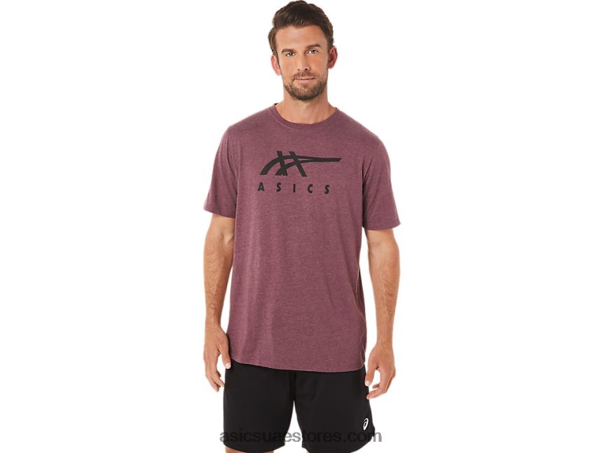 Asics هيذر المريخ العميق كم قصير شريطية 2N24DJ1643