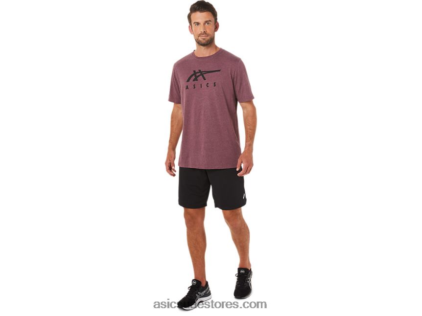 Asics هيذر المريخ العميق كم قصير شريطية 2N24DJ1643