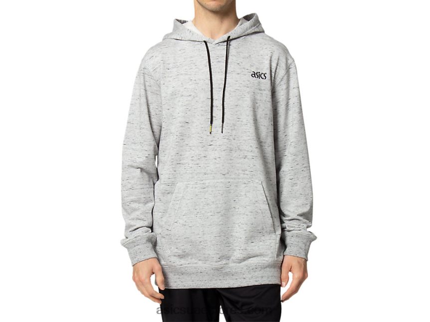 Asics هيذر الرمادي بيدمونت كنزة بغطاء للرأس فرنسي تيري للرجال 2N24DJ1651