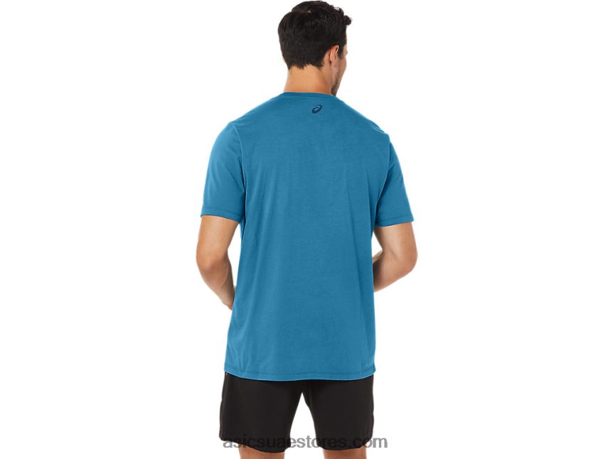 Asics هيذر الجزيرة الزرقاء كم قصير شريطية 2N24DJ166