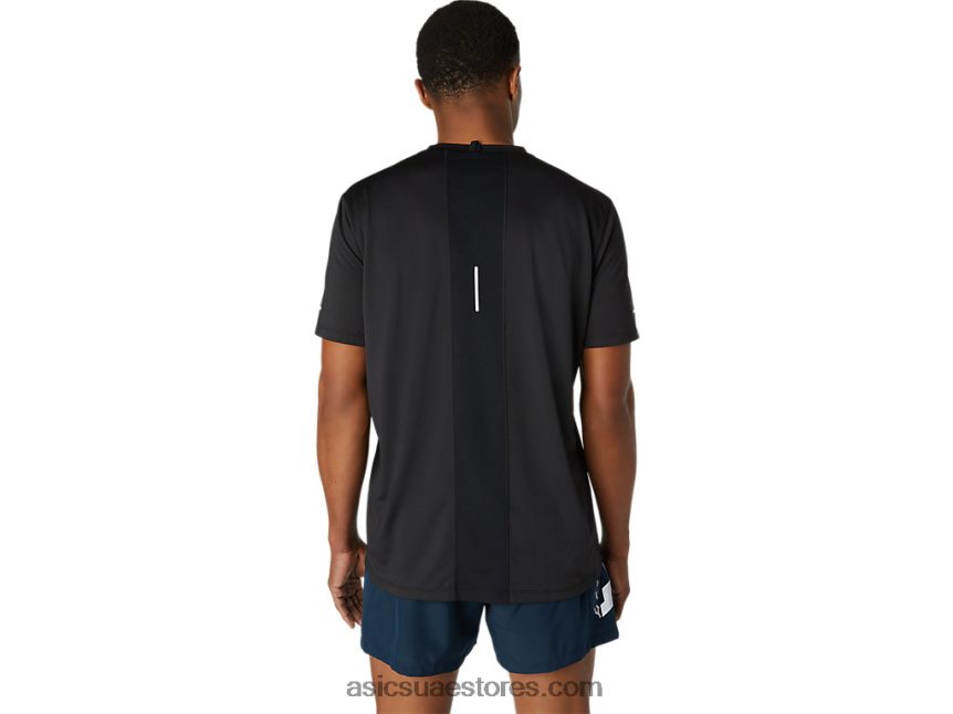 Asics أسود الأداء قميص بأكمام قصيرة وعرض خفيف للرجال 2N24DJ1671