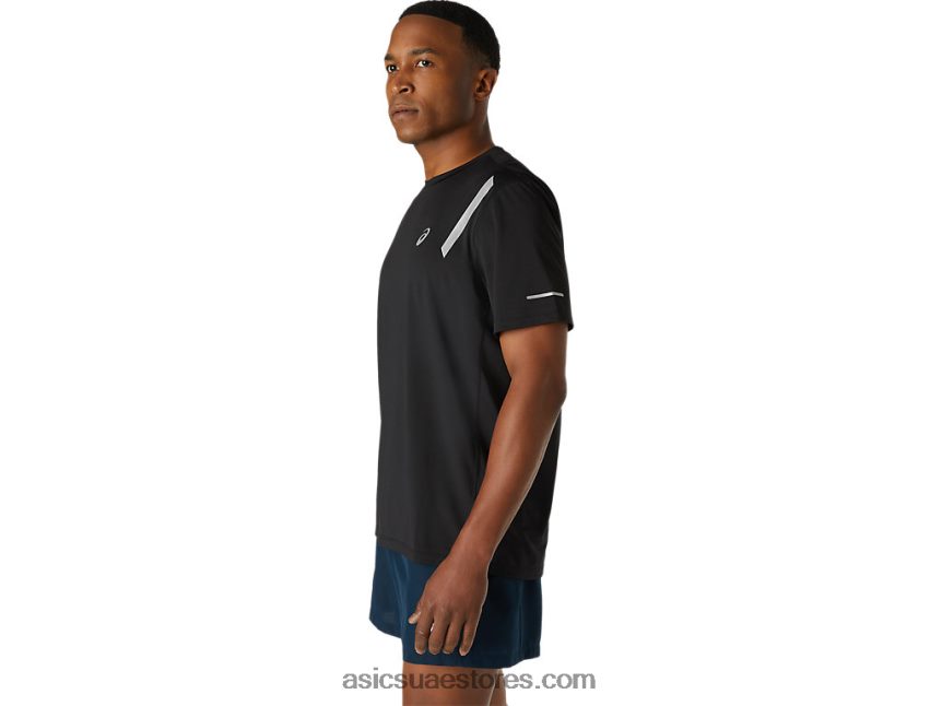 Asics أسود الأداء قميص بأكمام قصيرة وعرض خفيف للرجال 2N24DJ1671
