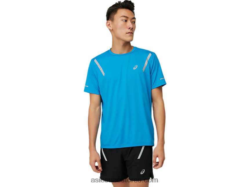 Asics ازرقلكهرباءيهية قميص بأكمام قصيرة وعرض خفيف للرجال 2N24DJ1674
