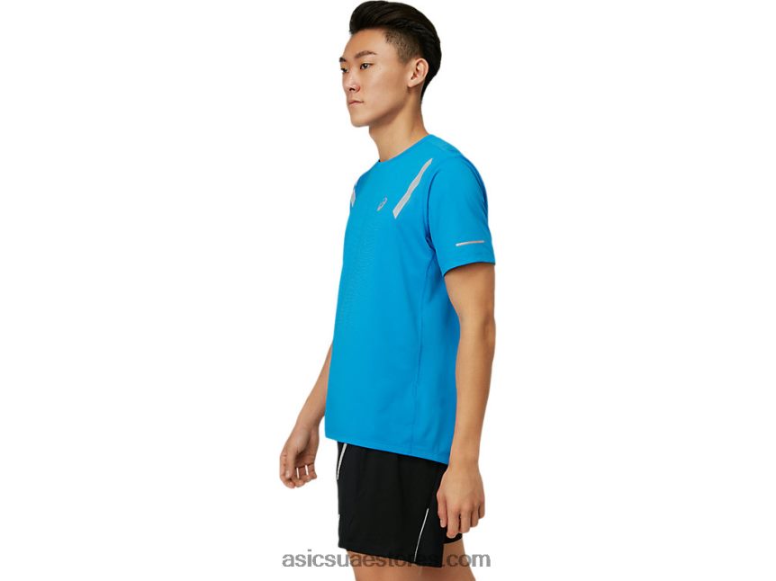 Asics ازرقلكهرباءيهية قميص بأكمام قصيرة وعرض خفيف للرجال 2N24DJ1674