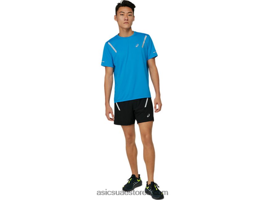 Asics ازرقلكهرباءيهية قميص بأكمام قصيرة وعرض خفيف للرجال 2N24DJ1674