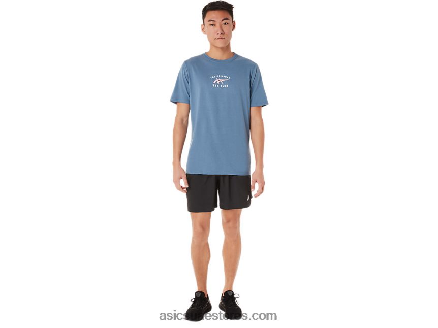 Asics العاصفة الزرقاء قصيرة الأكمام تشغيل تي شيرت 2N24DJ1700