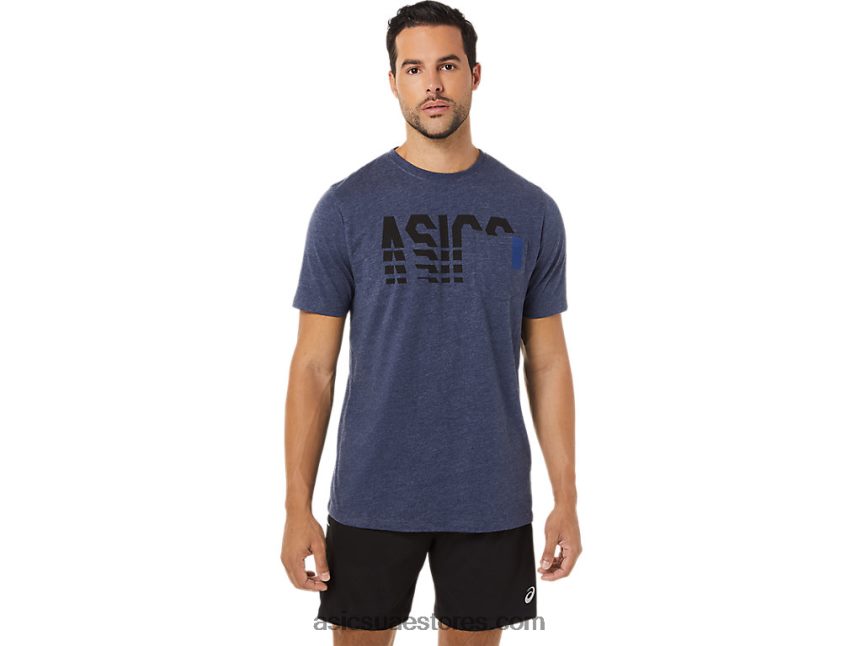 Asics هيذر الطاووس كم قصير مخطط المحملة جيب 2N24DJ1731