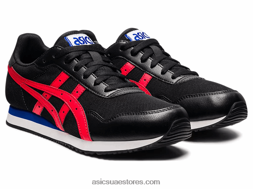 Asics أسود / أحمر كهربائي عداء النمر 2N24DJ1740