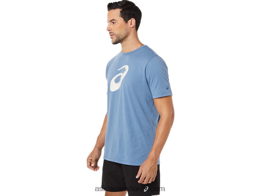 Asics العاصفة الزرقاء فرشاة الرسم قصيرة الأكمام المحملة 2N24DJ1742