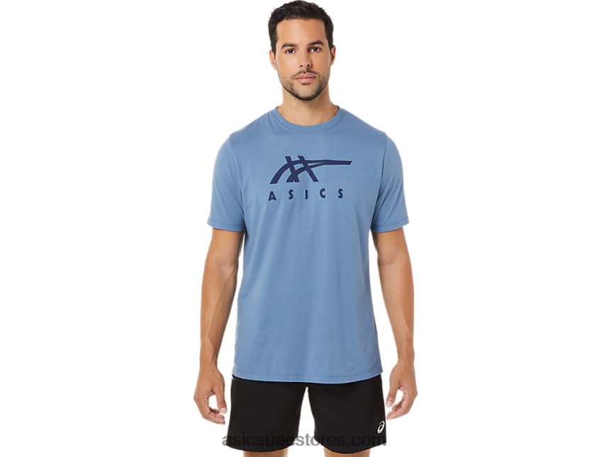 Asics العاصفة الزرقاء كم قصير شريطية 2N24DJ1743