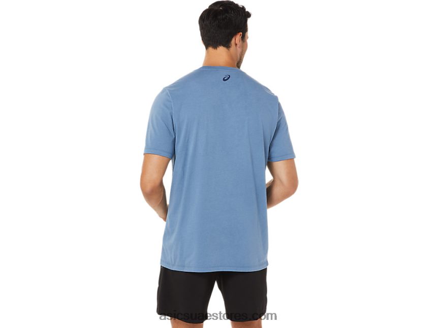 Asics العاصفة الزرقاء كم قصير شريطية 2N24DJ1743