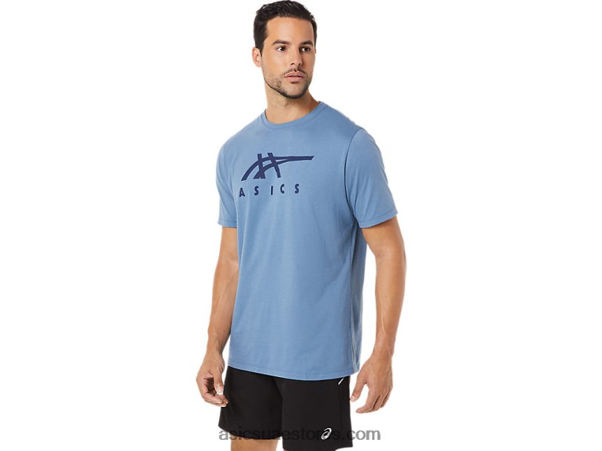 Asics العاصفة الزرقاء كم قصير شريطية 2N24DJ1743