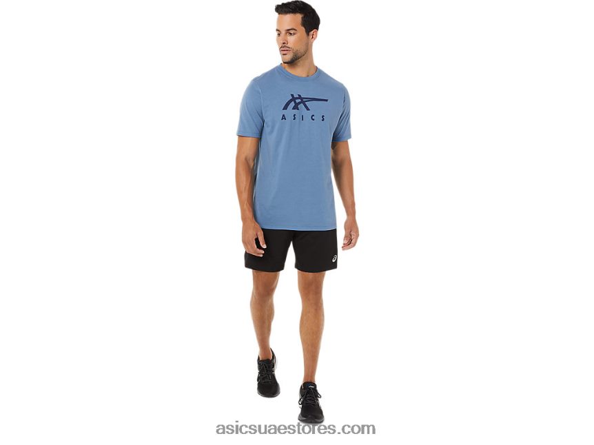 Asics العاصفة الزرقاء كم قصير شريطية 2N24DJ1743