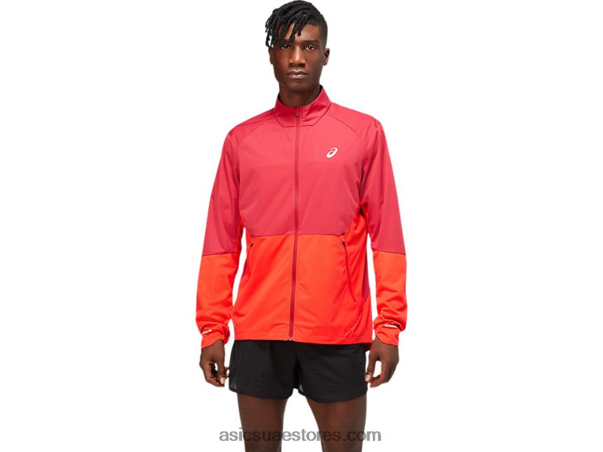 Asics بورجوندي / أحمر كهربائي سترة تهوية رجالية 2N24DJ1783