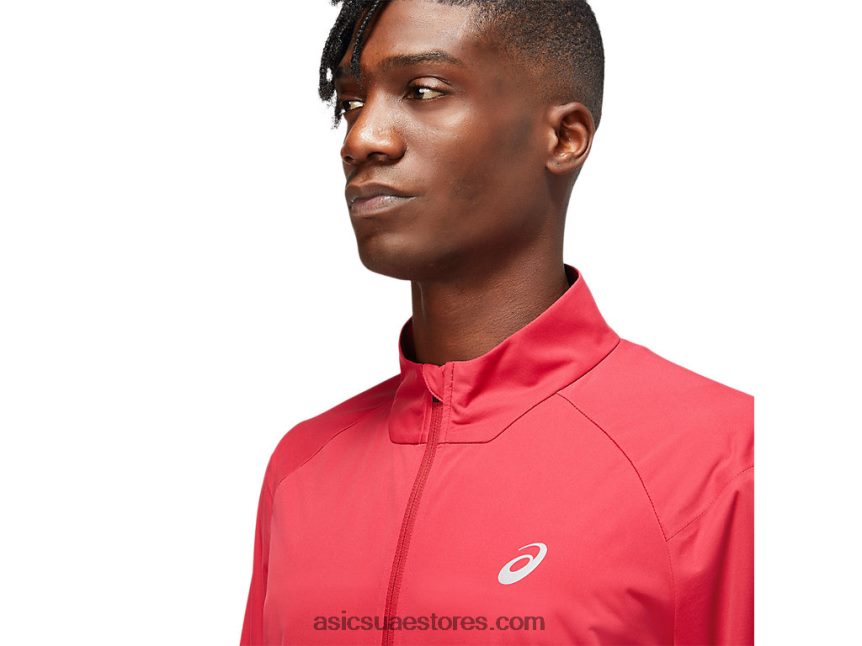 Asics بورجوندي / أحمر كهربائي سترة تهوية رجالية 2N24DJ1783