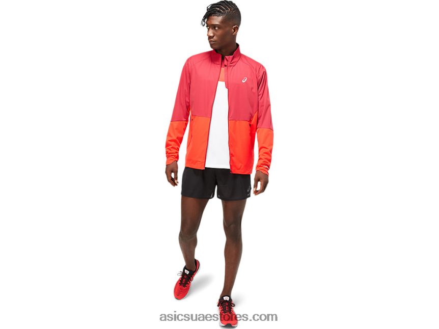 Asics بورجوندي / أحمر كهربائي سترة تهوية رجالية 2N24DJ1783