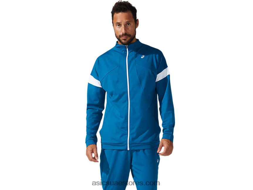 Asics البط البري في أعماق البحار / أبيض لامع سترة رياضية رجالية 2N24DJ1796