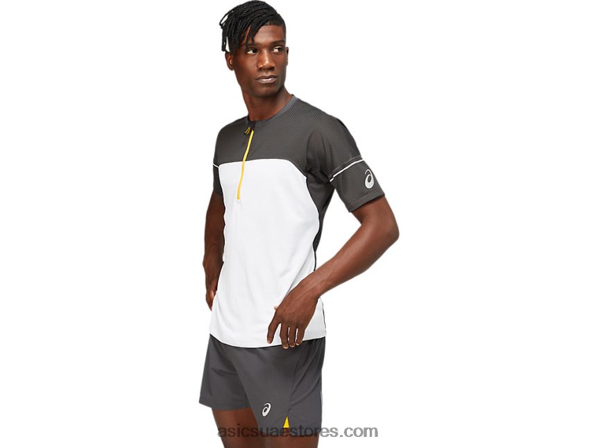 Asics رمادي جرافيت / أبيض لامع توب فوجيتريل للرجال 2N24DJ1825