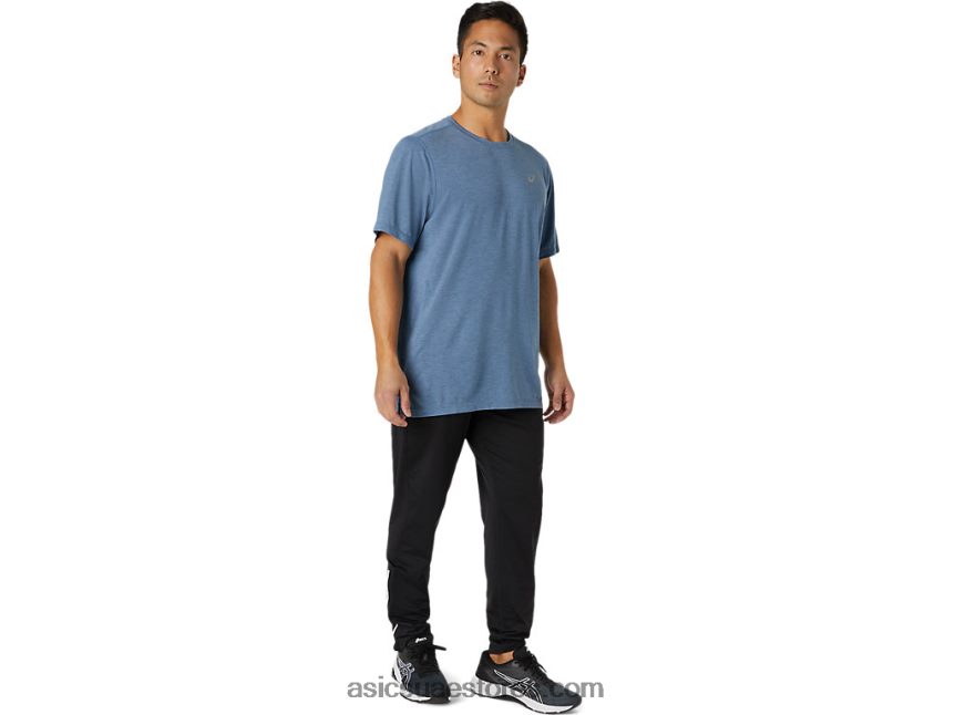 Asics العاصفة هيذر الزرقاء قميص دوراي للرجال بأكمام قصيرة 2N24DJ1826