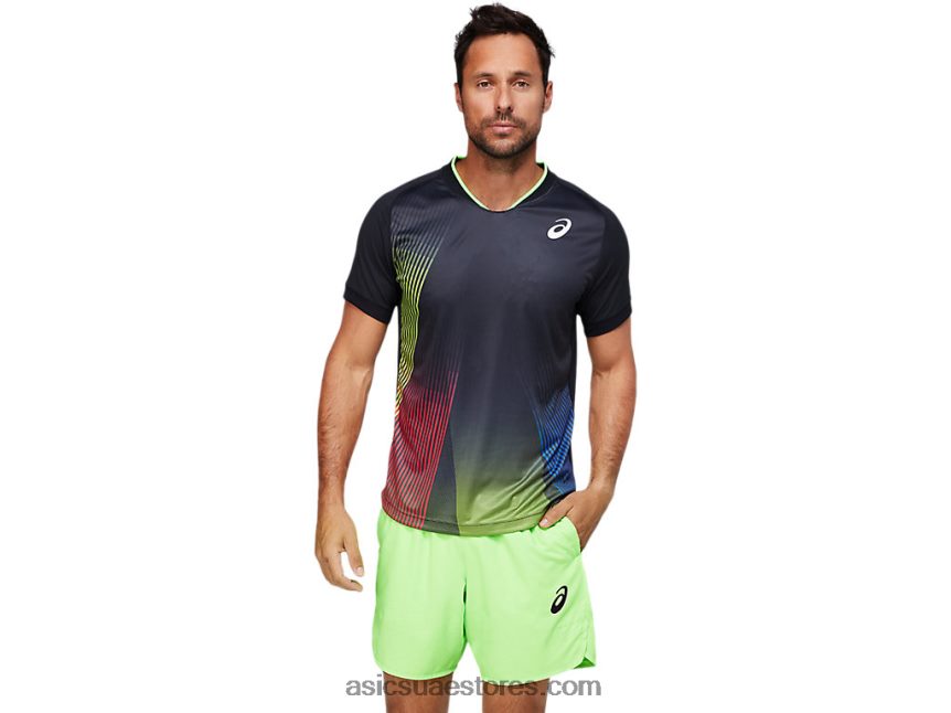 Asics أسود الأداء الرجال مباراة الرسم المحملة 2N24DJ1830
