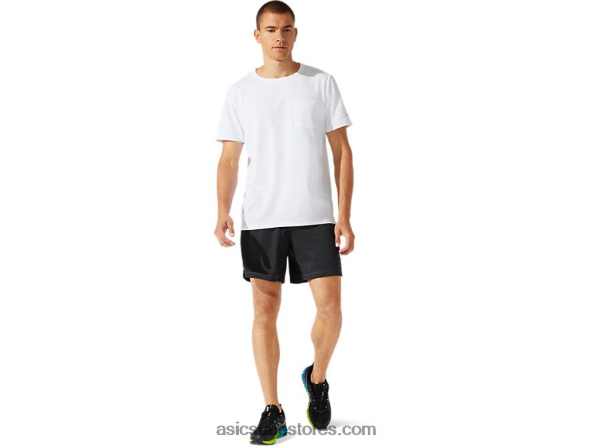 Asics أبيض لامع جيب مرقع للرجال بأكمام قصيرة 2N24DJ1954
