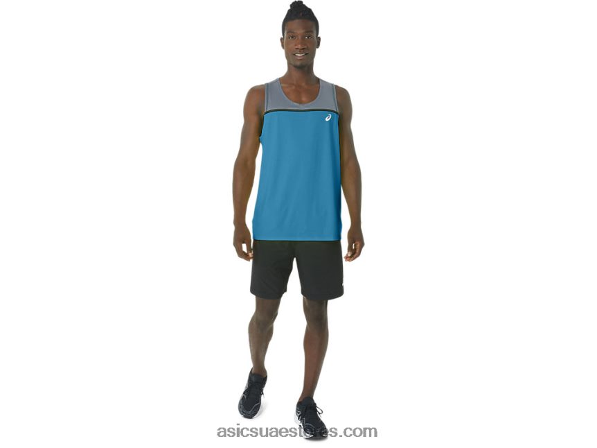 Asics الجزيرة الزرقاء القميص العلاقات العامة للرجال 2N24DJ196