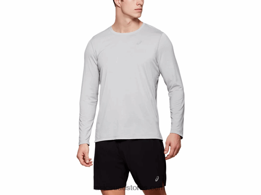 Asics هيذر رمادي فاتح قميص دوراي بأكمام طويلة للرجال 2N24DJ1986