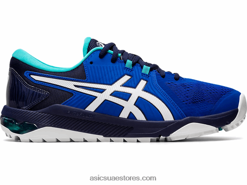 Asics أزرق أبيض جل انزلاق الرجال بالطبع 2N24DJ1990
