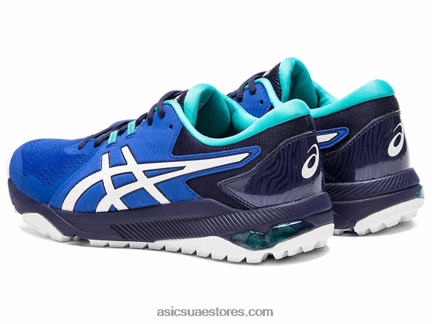 Asics أزرق أبيض جل انزلاق الرجال بالطبع 2N24DJ1990