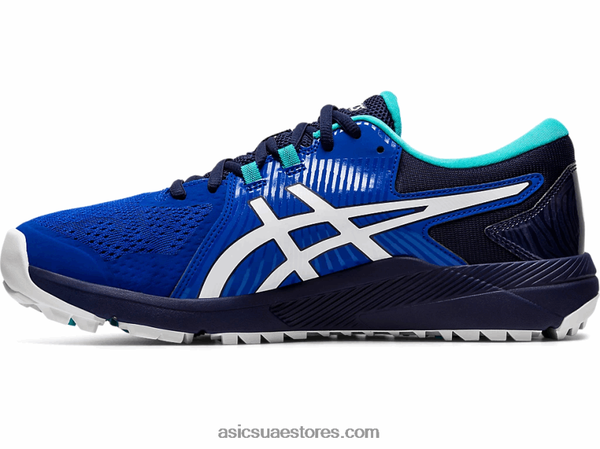 Asics أزرق أبيض جل انزلاق الرجال بالطبع 2N24DJ1990