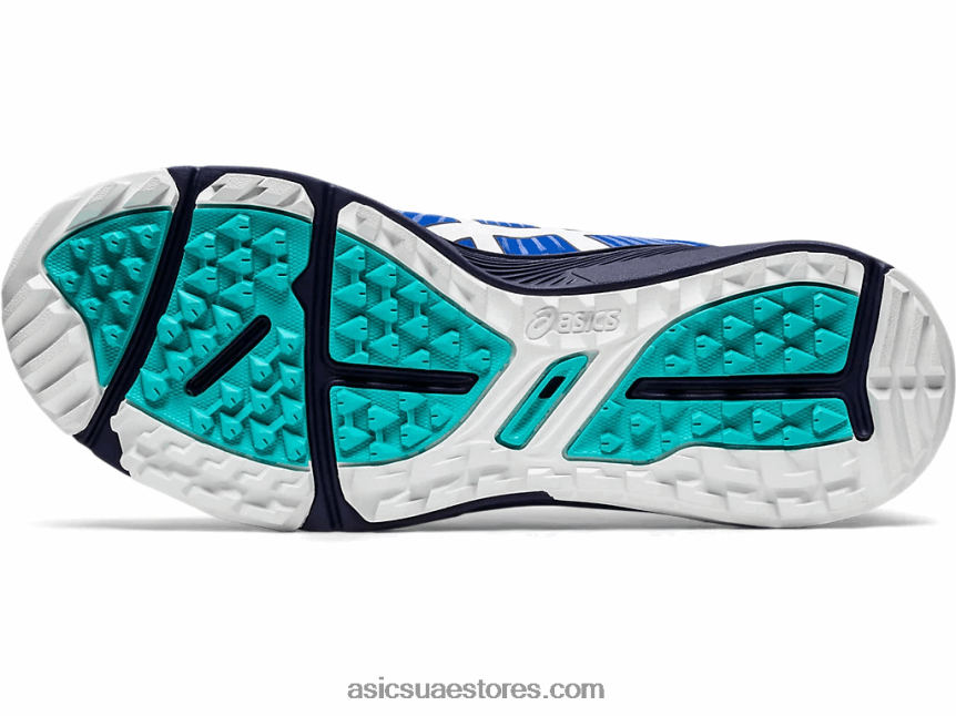 Asics أزرق أبيض جل انزلاق الرجال بالطبع 2N24DJ1990