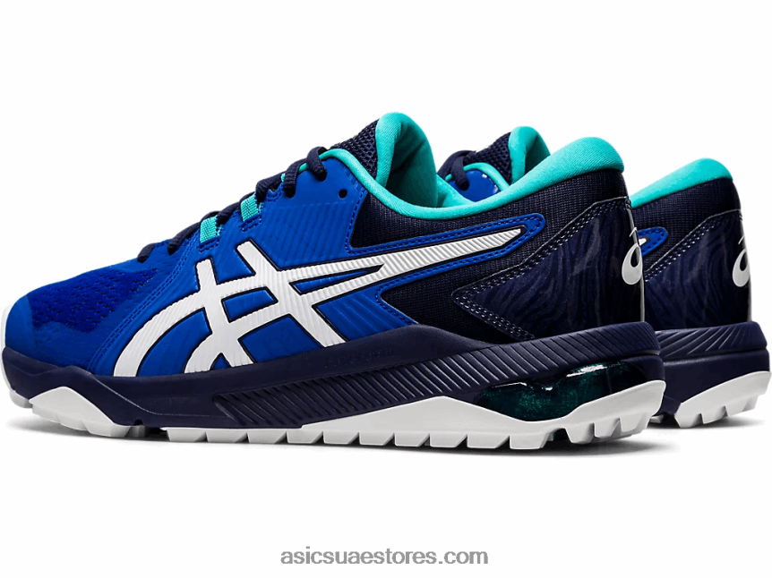 Asics أزرق أبيض جل انزلاق الرجال بالطبع 2N24DJ1990