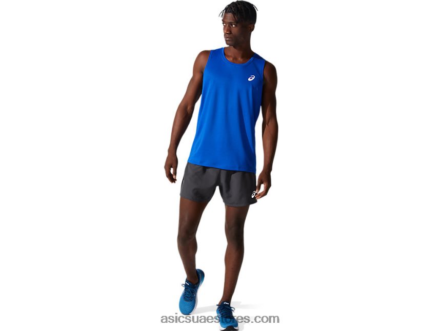 Asics أزرق القميص الفضي للرجال 2N24DJ2001