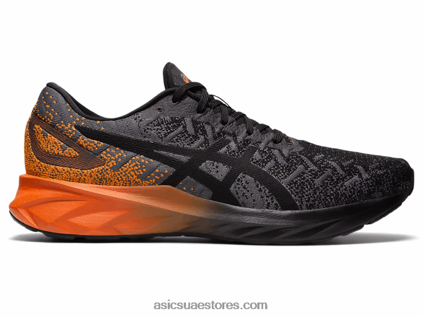 Asics أسود / برتقالي القطيفة دينابلاست 2N24DJ2002