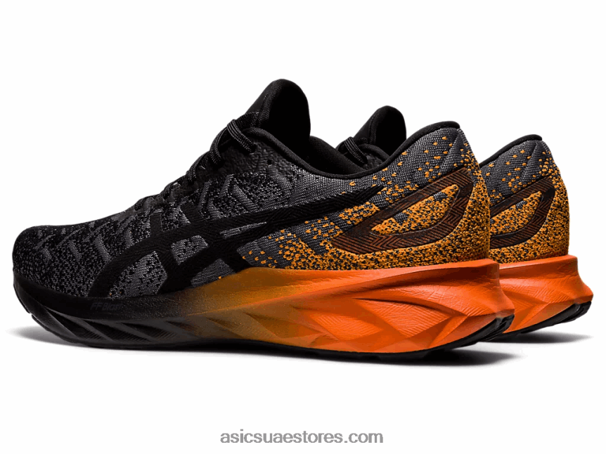Asics أسود / برتقالي القطيفة دينابلاست 2N24DJ2002