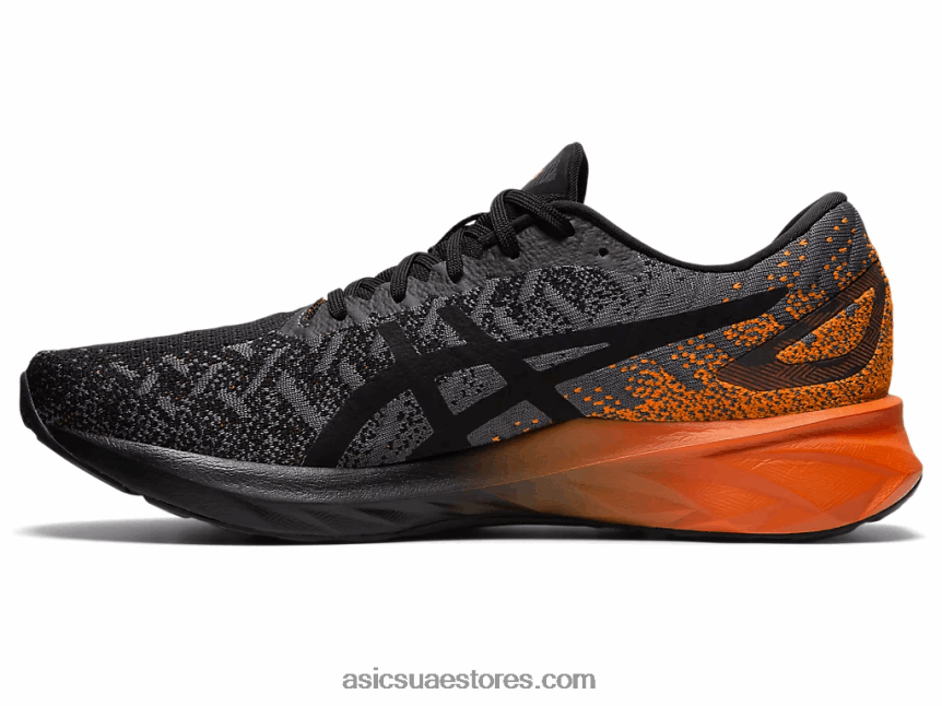 Asics أسود / برتقالي القطيفة دينابلاست 2N24DJ2002