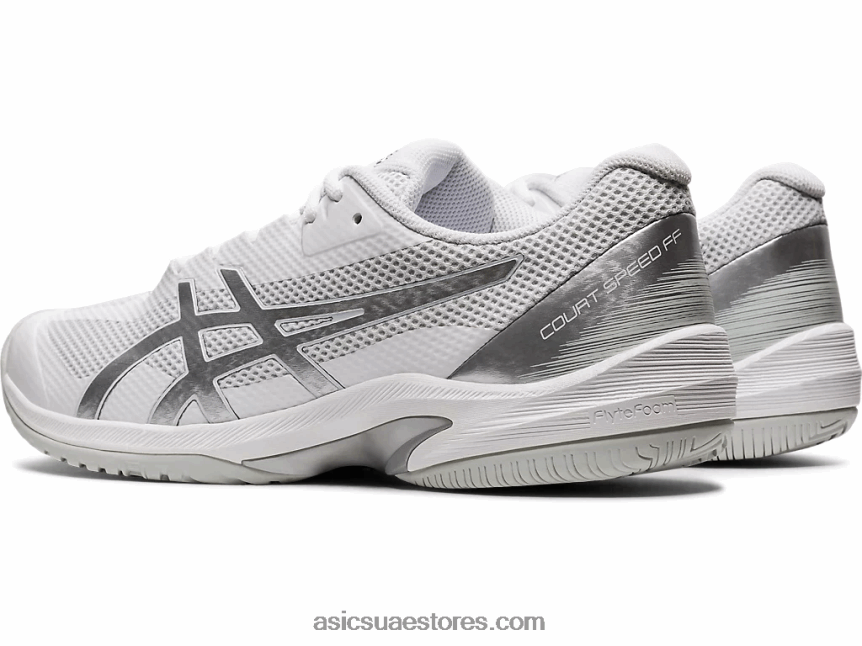 Asics أبيض / فضي نقي سرعة المحكمة وما يليها 2N24DJ2009