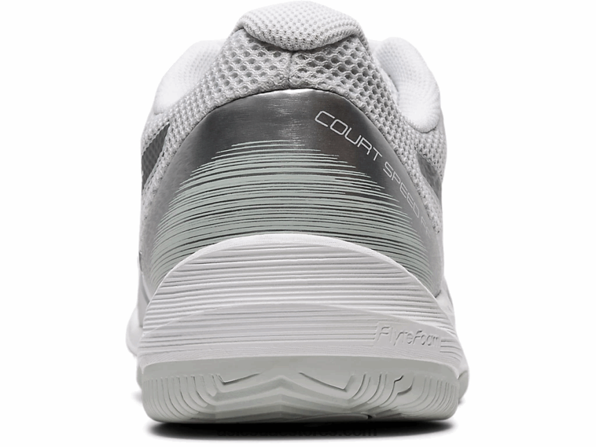 Asics أبيض / فضي نقي سرعة المحكمة وما يليها 2N24DJ2009