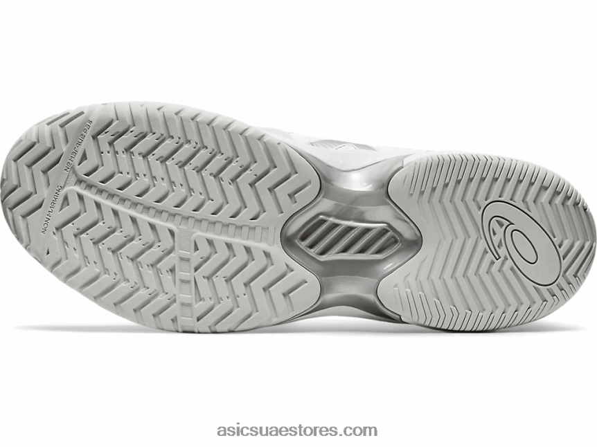 Asics أبيض / فضي نقي سرعة المحكمة وما يليها 2N24DJ2009
