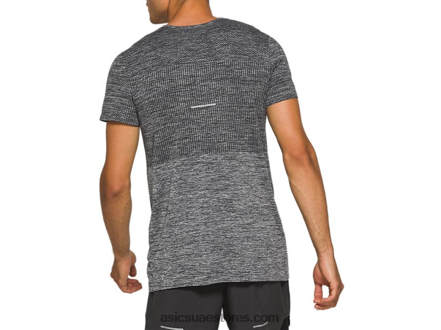 Asics أسود الأداء سباق الرجال سلس كم قصير 2N24DJ2047