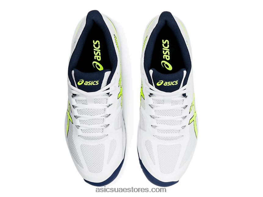 Asics أبيض / أصفر أمان سرعة المحكمة وما يليها 2N24DJ2054